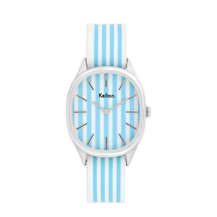Kelton Colorama Seersucker Rayée Bleu Blanc