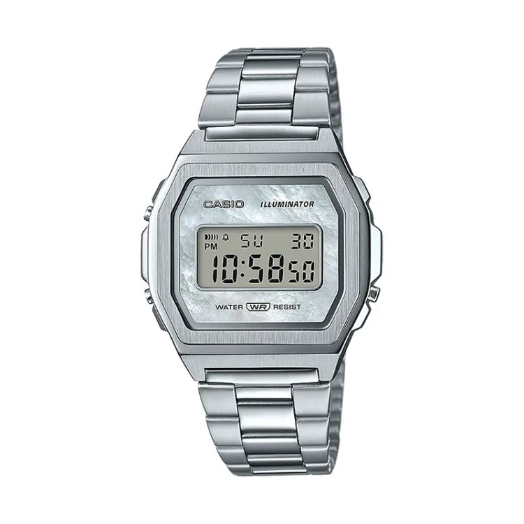 Casio Vintage Iconic Premium A1000D-7EF boîtier haut de gamme indices carrés dorés